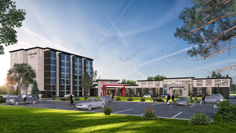 Oshawa, ON - Marriott Courtyard & Towne Place Suites combination hotel site